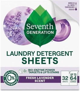 Seventh Generation Laundry Detergent Sheets, Up to 64 Loads, Fresh Lavender Scen - Picture 1 of 3