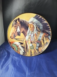 VINTAGE PRIDE OF THE SIOUX LIMITED EDITION PLATE INDIAN HORSE TRIBAL V7917 - Picture 1 of 5