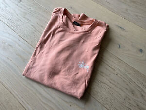 Mens Stussy Coral/Pink Logo T-shirt - XL / Used But Great Condition Tee Classic