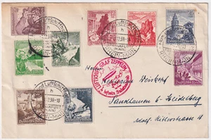Zeppelinpost Sudetenlandfahrt LZ 130 Si. 456 Mi.Nr. 675 - 683 Satz, 1938 - Bild 1 von 2
