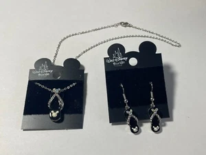 New Walt Disney World Mickey Crystal Sandal Flip Flop Necklace Earrings Set HTF - Picture 1 of 19