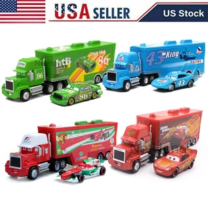 Disney Pixar Cars Lightning McQueen Jackson Storm Mack Hauler Truck+Car Toys~ - Picture 1 of 99