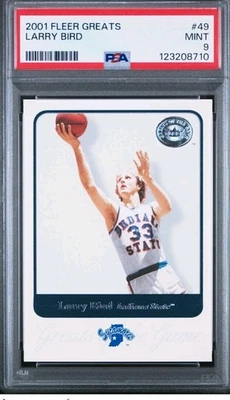 2001 FLEER GREATS OF THE GAME #49 LARRY BIRD HOF PSA 9 - Image 1 of 2
