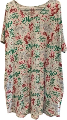 Camisa Joyspun Para Mujer 2X-3X Navidad Camisón Salón Dormir Blanco Rojo Verde Usada en Excelente Condición Foto 1 de 4