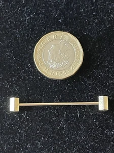 Vintage gold tone collar bar - hexagonal ends - Picture 1 of 3