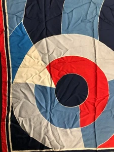 Richard Allen - 60s 70s Silk Scarf - Mod Abstract Geometric - Red Blue White - Picture 1 of 6