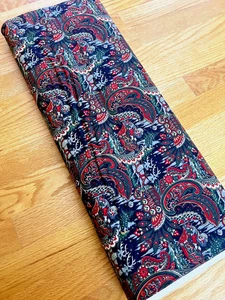 Vintage Marcus Bros fabric Santa on Sleigh w Reindeer Paisley 4yds - Picture 1 of 6