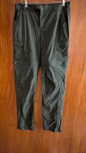 Damen REI Wanderhose wandelbare Shorts dunkelgrün oliv gerades Bein 14 hoch - Bild 1 von 12