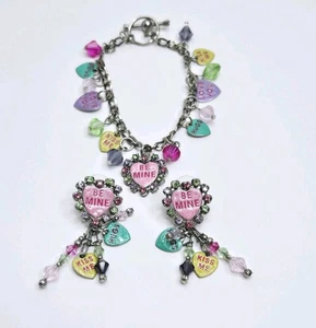Vintage Latr 2Go Valentinstag Be Mine Armband und Ohrringe Mittagessen im Ritz selten - Bild 1 von 13