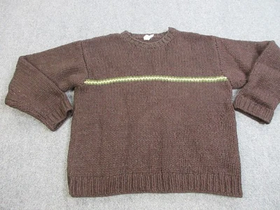 VTG J.Crew Sweater Mens Large Brown Wool Oarsman Crewneck Pullover Chunky Knit - Image 1 of 4