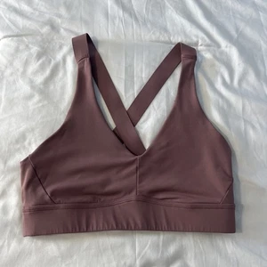 PRANA Layna Yoga Gym Sports Bra Medium Pink Mauve Light Support Pullover - Picture 1 of 13