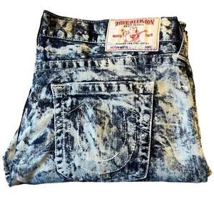 True Religion Moto Skinny Jeans Men's Size 40 World Tour Denim Acid Wash - Picture 1 of 10