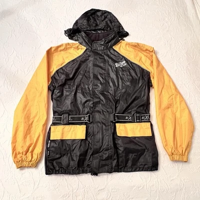 EXO Motorcycle Jacket Mens L Large Waterproof Rain Yellow Black Reflective READ - Image 1 of 4