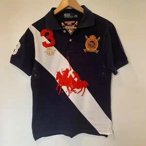 Vtg Polo Ralph Lauren Shirt Mens M #3 Blue Big Pony Mercer Club Crest USA NY - Picture 1 of 1
