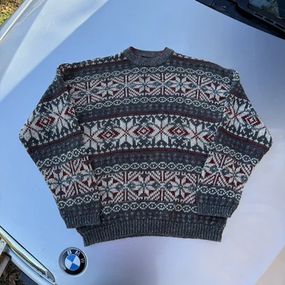 Vtg 90s Nordic Fisherman Sweater Men’s L Ramie Cotton Blend Knit Multicolor - Image 1 of 4