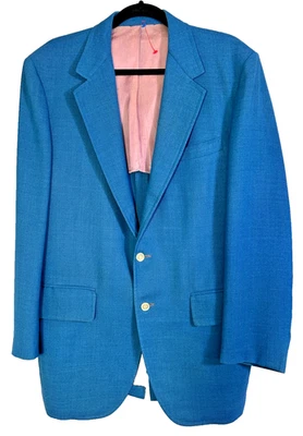 Chaqueta Blazer Vintage Goldsmiths of Palm Beach Para Hombres 2 Botones Azul Retro Mod Foto 1 de 4