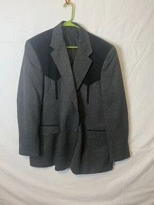 Men’s Western Circle S light weight black  Cowboy  sport coat,blazer jacket 48 L - Picture 1 of 7