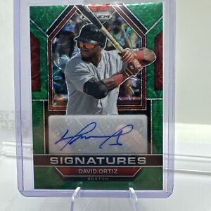 2023 Panini Prizm David Ortiz Green Scope Parallel SP Auto /75 Boston Red Sox