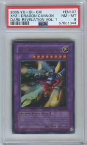 YuGiOh! 2005 XYZ-Dragon Cannon Dark Revelation Vol. 1 ultra raro DR1-EN107 PSA 8 - Imagen 1 de 2