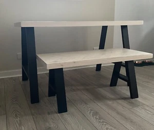 Open to offers - Brand new Herringbone style dining table and bench - Picture 1 of 4