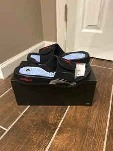 Jordan hydro V 5 slide black metallic size 8-13 Men new 555501-061 - Picture 1 of 5