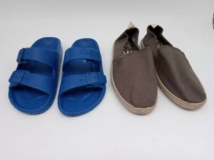 M&S Women's Flats 2pcs Bundle Size 6 Buckled Sandals and Canvas Pumps F2 - Picture 1 of 8