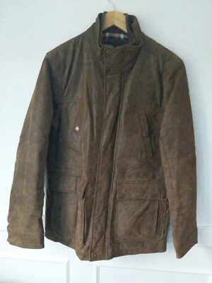 MENS "BARNEYS ORIGINAL" DEBENHAMS COLLECTION LEATHER BROWN JACKET, MEDIUM,40 Sz. - Image 1 of 4