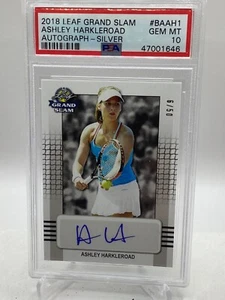 2018 Leaf Grand Slam Tennis Silver Auto /50 Ashley Harcleroad PSA 10 - Foto 1 di 2