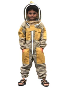KIDS SIZE Beekeeping Overalls Bee Suit Beekeeping ventilated Children suit Khaki - Picture 1 of 4