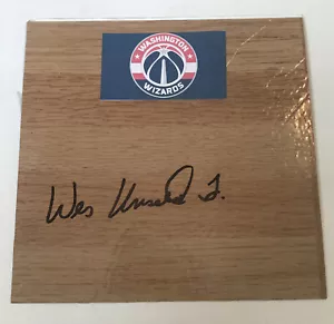 WES UNSELD JR. Washington WIZARDS Basketball Signed Vinyl Floor Tile 6 x 6 NBA - Picture 1 of 1