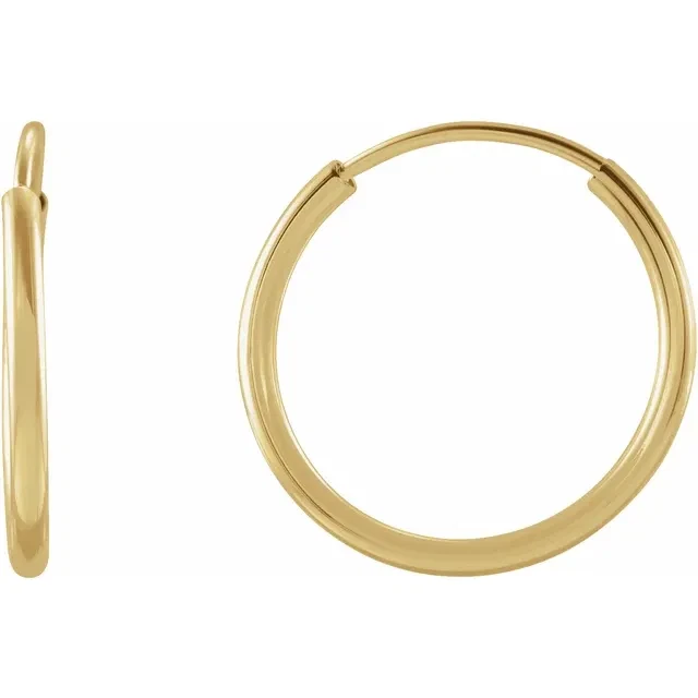 14K Gold Flexible Endless Tube Hoop Earrings - Image 1 of 1
