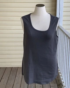 Neu mit Etikett Ulla Popken geripptes Tanktop Plus 24W 26W dunkelgrau ärmelloses Shirt neu - Bild 1 von 9