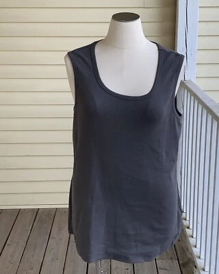 Новый с Ярлыками ULLA POPKEN ребристый Майка плюс 24 Вт 26 Вт темно серый рубашка без рукавов новый - Изображение 1 из 4