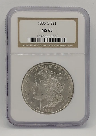 MS63 1885-O MORGAN SILVER DOLLAR NGC CLASSIC BROWN LABEL UNCIRCULATED GEM Cover