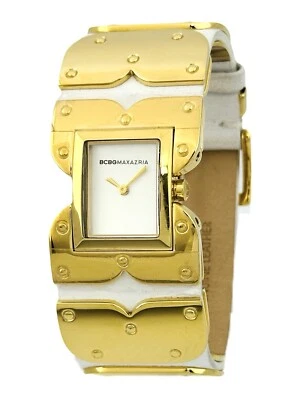 Reloj pulsera BCBG Maxazria para mujer BG6201 tono dorado correa de cuero blanco Foto 1 de 4
