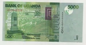 Billete sin circular Uganda 5000 Shilingi 2010 Pick 51 UNC - Imagen 1 de 2