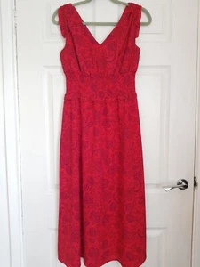 Stunning Sleeveless Red Fit And Flare Lined Dress Size 10-12 - Picture 1 of 3