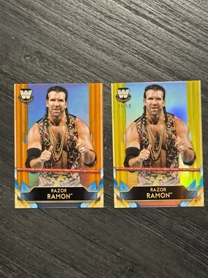 2020 WWE Topps Chrome Legends Razor Ramon Gold & Orange Refractor - Image 1 of 4