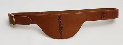 Anne Klein II for Oroton Belt AK II Brown Leather 16174 Open Side Pouch Size M - Image 1 of 4