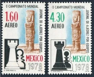 México C577-C578 dos juegos, MNH. Michel 1601-1602. Equipo Mundial Juvenil de Ajedrez, 1978. - Imagen 1 de 1