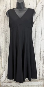 Lands End Damen ärmelloses schwarzes Swing Kleid knapp unterhalb des Knies Größe 4 klassisch - Bild 1 von 9