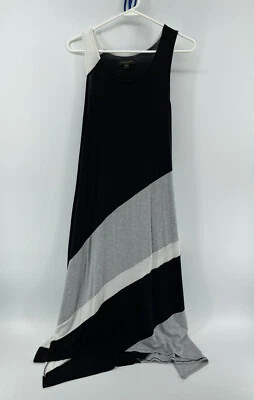 Vestido largo sin mangas Donna Karan para mujer talla grande negro gris blanco envío rápido Foto 1 de 4