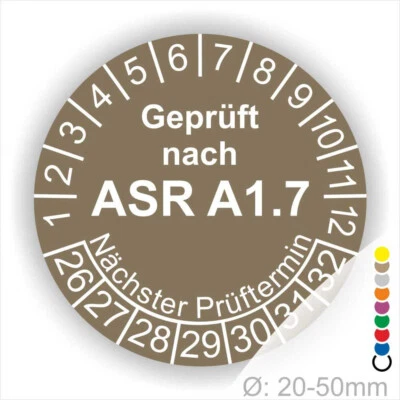 PRINTENGEL © Prüfaufkleber Kraftbetätigte Türen und Tore, Geprüft gemäß ASR A1.7 Ø: 20-50mm