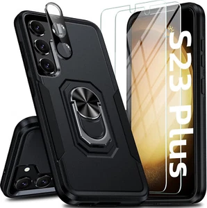 Black Phone Case for Samsung Galaxy S23 Plus 6.6" Heavy Duty Shockproof Cover - Picture 1 of 6