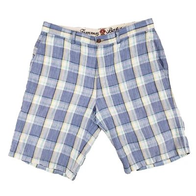 Pantalones Cortos Tommy Bahama Lino Mezcla Seda Para Hombre 34 Paradise Nation Azul Cuadros Hawaiano Foto 1 de 4