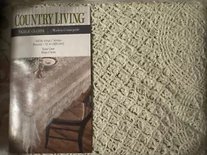 Country Living 100% Vinyl Table Cloth Modern Countryside Round 72" Vintage NIP - Picture 1 of 2