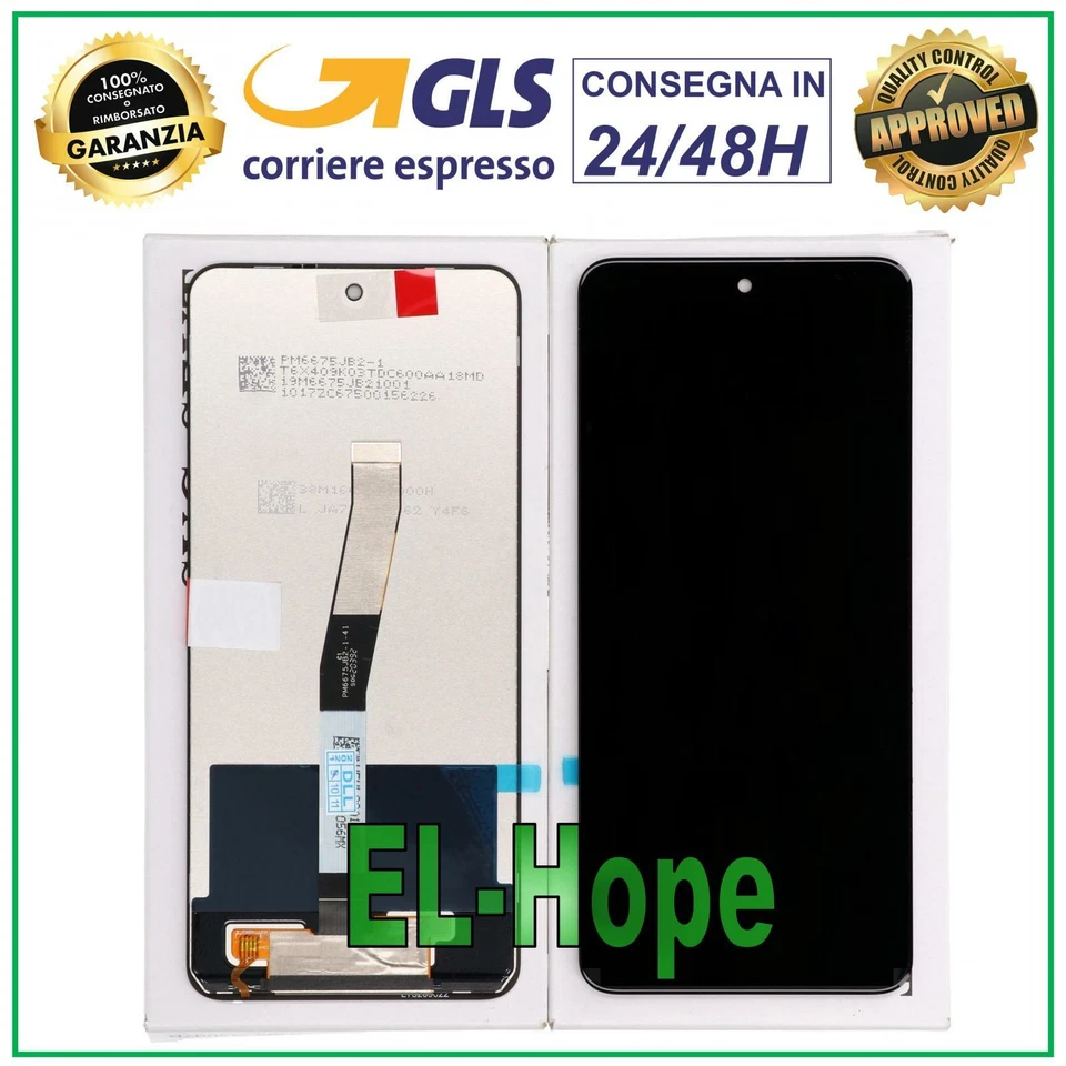 DISPLAY LCD + TOUCH PARI ORIGINALE SERVICE XIAOMI REDMI NOTE 10 LITE VETRO NERO - Immagine 1 di 1