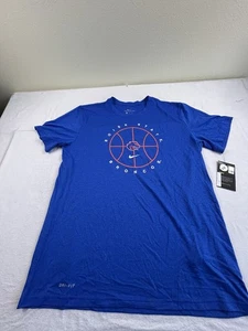 Nike Boise State Broncos Shirt Size LARGE Blue Dri Fit Basketball New $40 - Picture 1 of 6