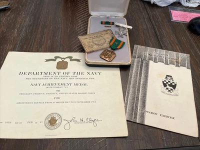 Named USMC Intelligence Sgt Medal And Documents Vietnam . Navy Achievement V - Image 1 of 4