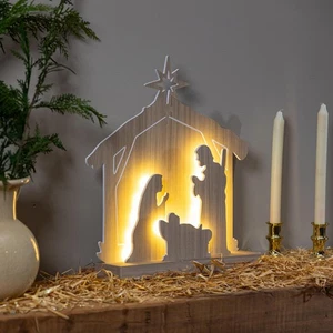 Nativity LED Table Decor Wood Scene, 16"H - Picture 1 of 4
